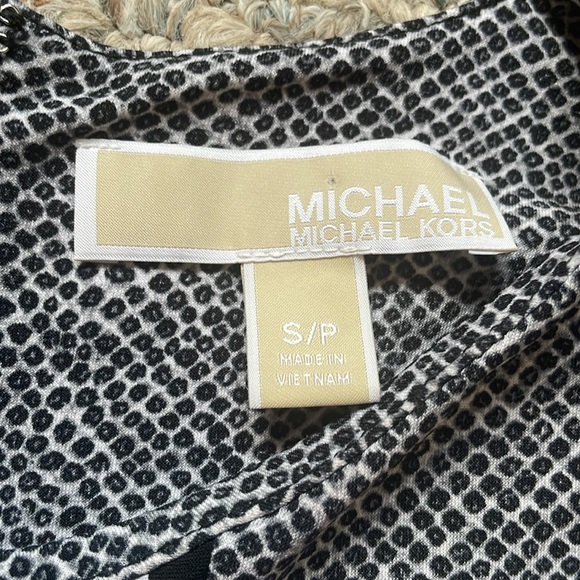 Michael Kors Shift Dress Womens S White Black Polka Dots Short Sleeve Back Zip - Picture 6 of 9